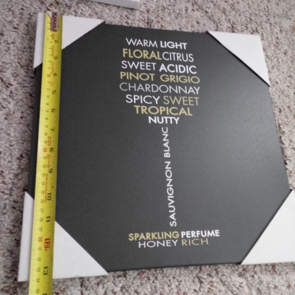 Wine Canvas Art NEW Vinyl Wall Hanging Picture Word Shaped Wine Glass Print - Picture 11 of 13